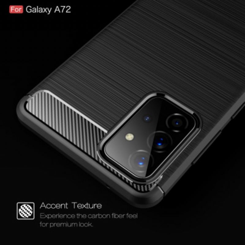 Maskica Samsung Galaxy A72 4G / A72 5G Brušena Karbonska Vlakna