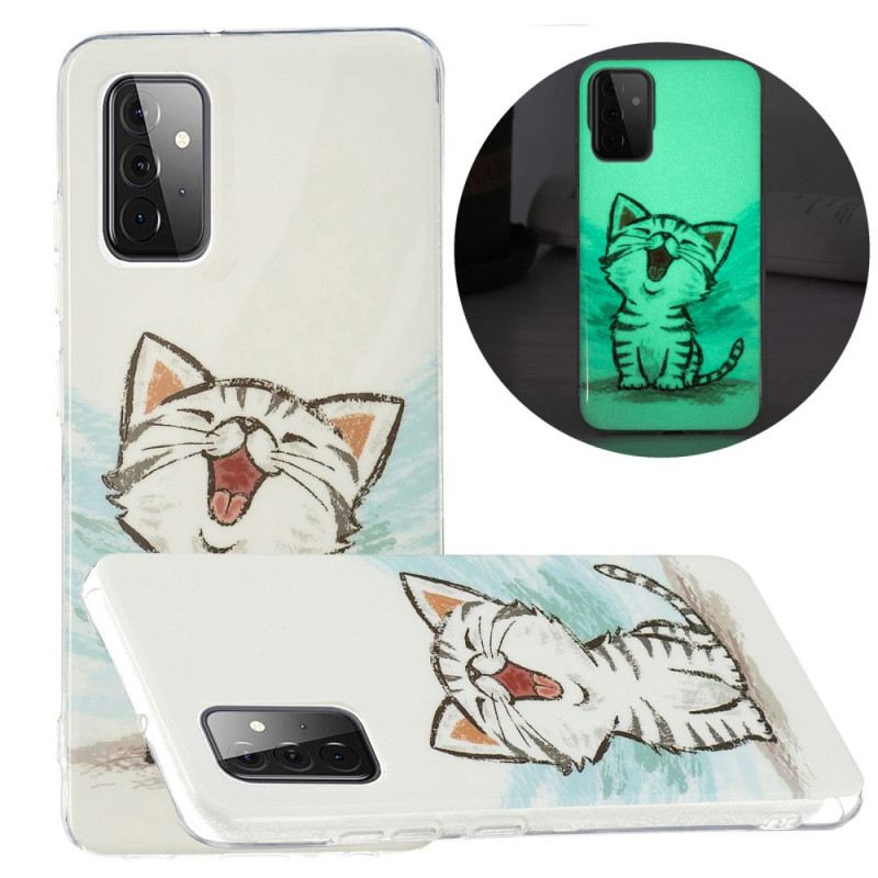 Maskica Samsung Galaxy A72 4G / A72 5G Fluorescentna Mačka