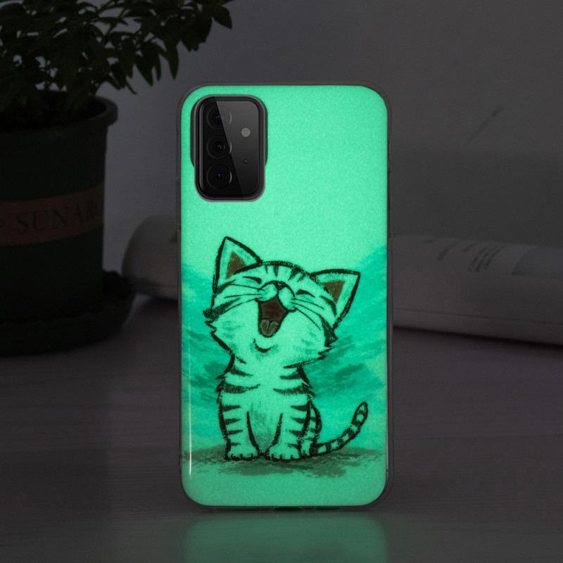 Maskica Samsung Galaxy A72 4G / A72 5G Fluorescentna Mačka