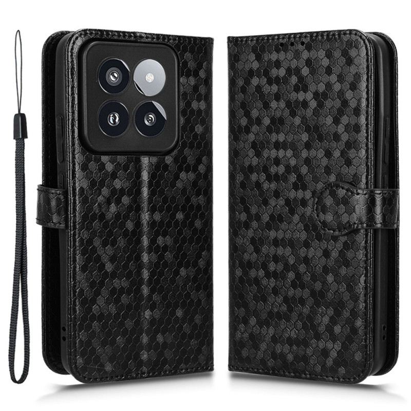 Flip Futrola Xiaomi 14 Pro Maskice Za Mobitele Sjajni Točkasti Remen