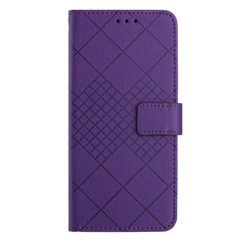 Kožna Futrola Za Xiaomi 14 Pro Diamantni Uzorak S Remenom