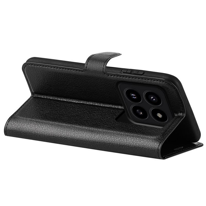 Kožna Futrola Za Xiaomi 14 Pro Klasična Litchi Umjetna Koža