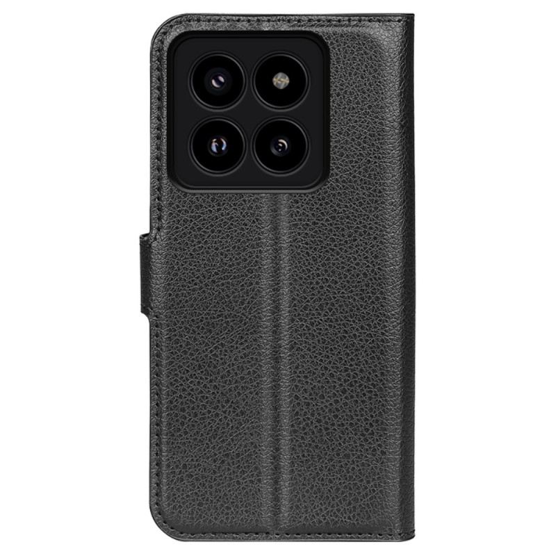 Kožna Futrola Za Xiaomi 14 Pro Klasična Litchi Umjetna Koža