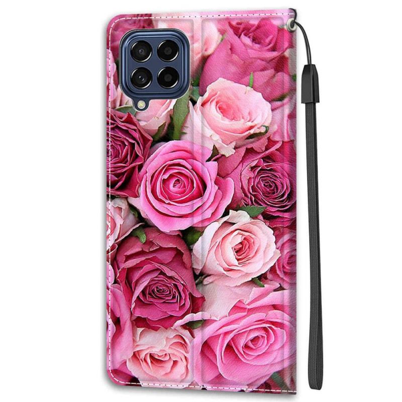 Futrola Samsung Galaxy M53 5G Ruže S Uzicom