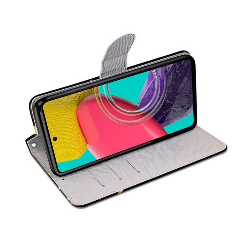 Futrola Samsung Galaxy M53 5G Zlatni Leptiri S Remenom