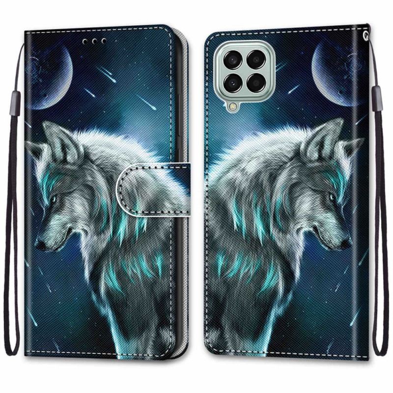 Kožna Futrola Samsung Galaxy M53 5G Lanyard Wolf