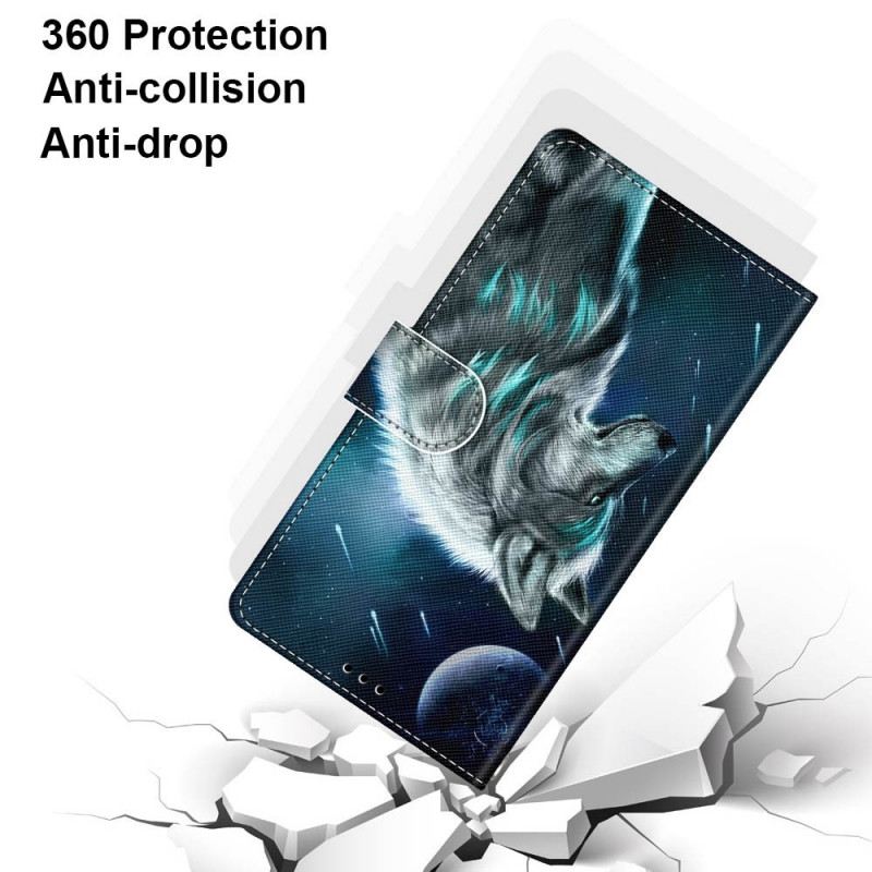Kožna Futrola Samsung Galaxy M53 5G Lanyard Wolf
