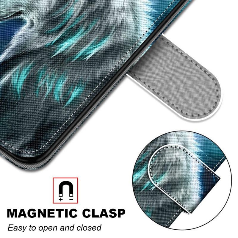 Kožna Futrola Samsung Galaxy M53 5G Lanyard Wolf