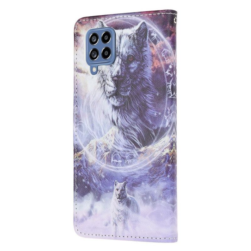 Kožna Futrola Samsung Galaxy M53 5G Lanyard Wolf