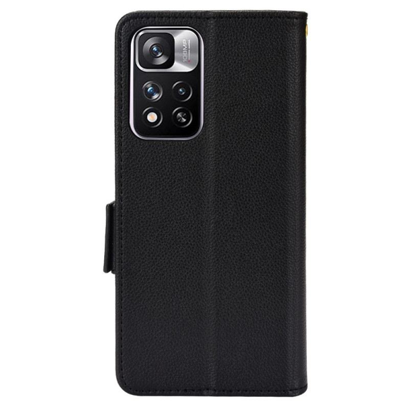 Futrola Xiaomi Redmi Note 11 Pro Plus 5G Dvostruka Kopča Od Litchi Kože