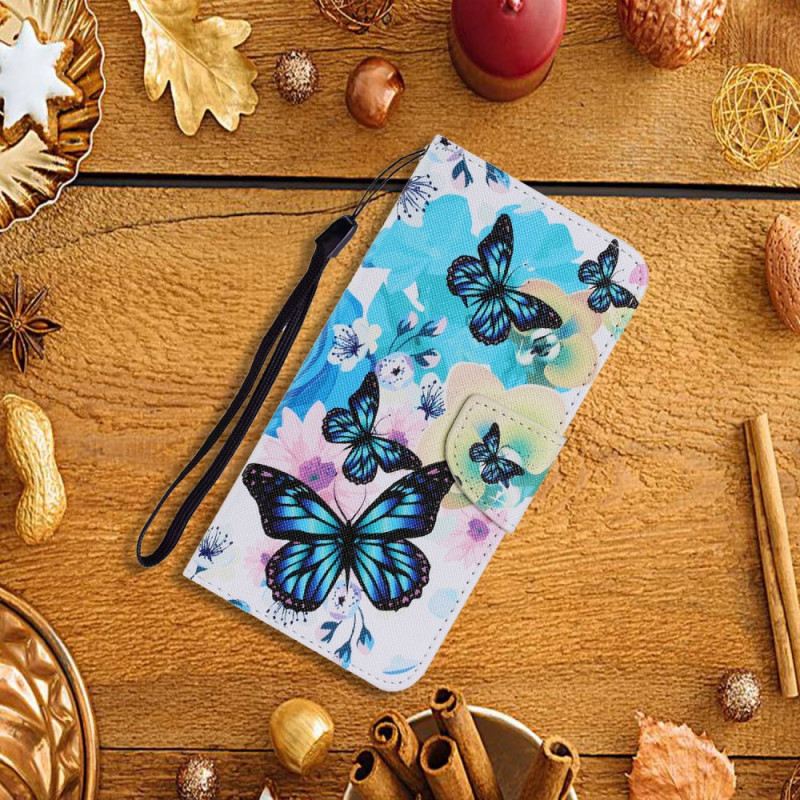 Kožna Futrola Xiaomi Redmi Note 11 Pro Plus 5G Leptiri I Ljetno Cvijeće