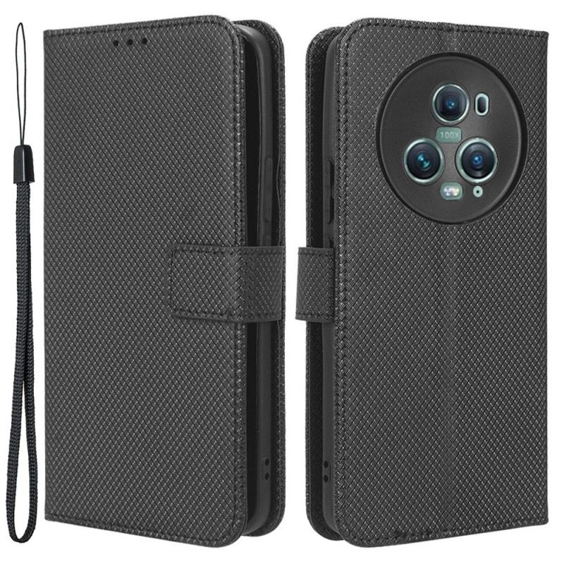 Futrola Honor Magic 5 Pro Elegantna Umjetna Koža S Remenom