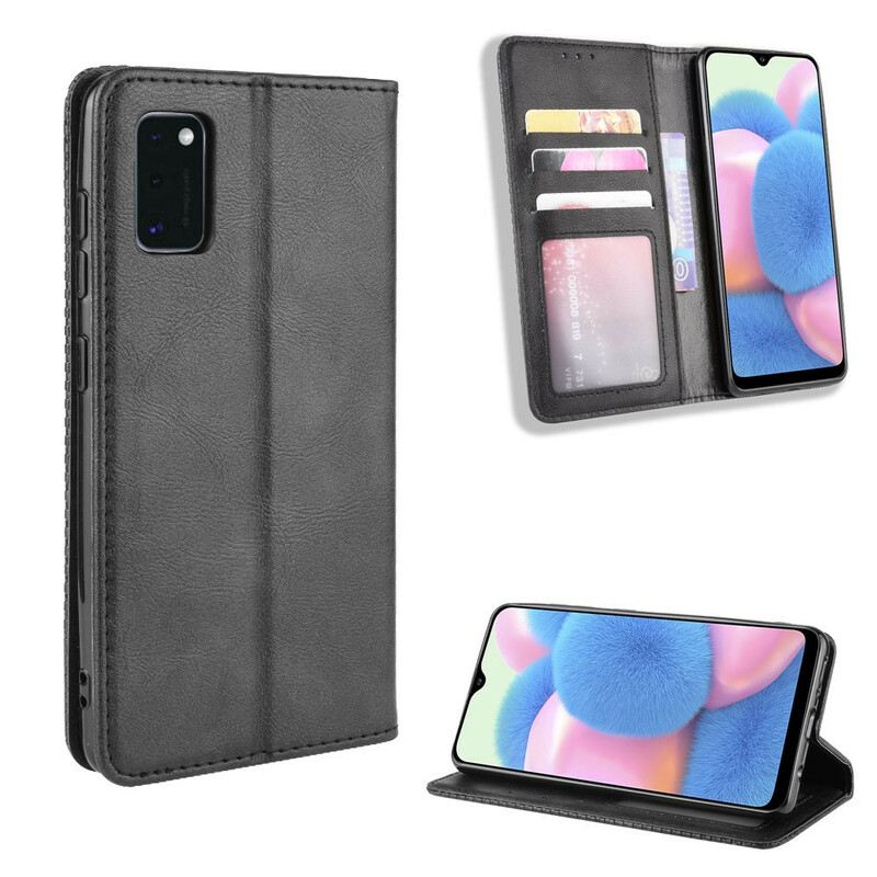 Flip Futrola Samsung Galaxy A41 Kožna Futrola Efekt Stilizirane Vintage Kože
