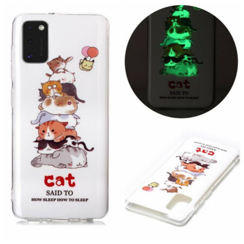 Maskica Samsung Galaxy A41 Fluorescentne Mačke