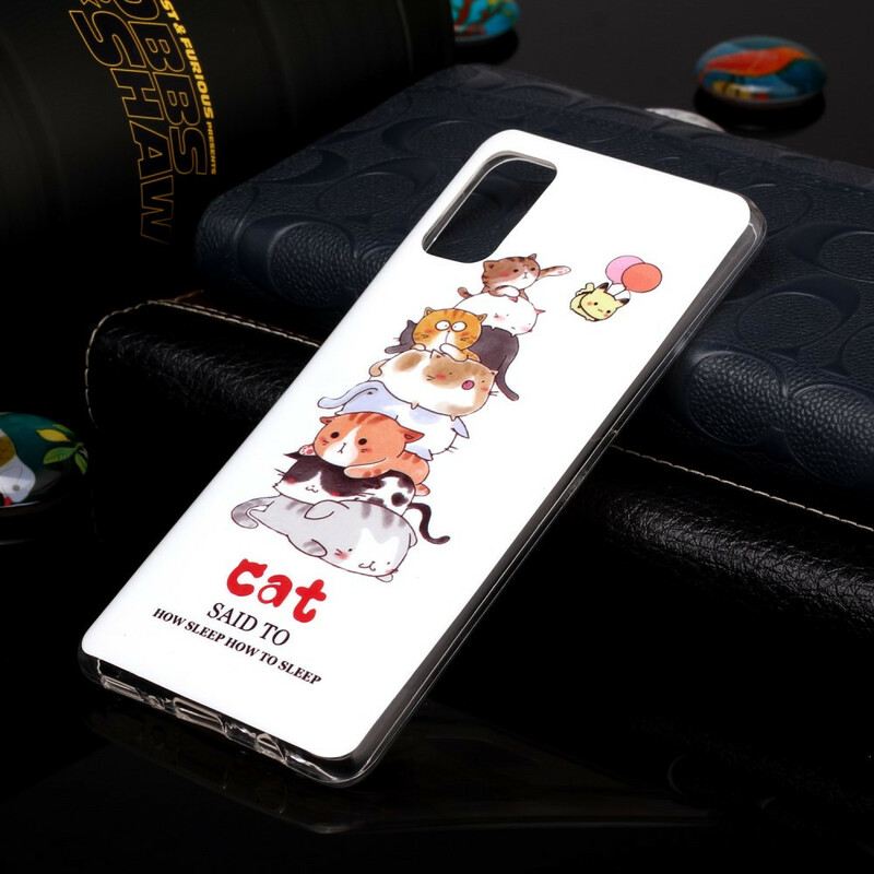 Maskica Samsung Galaxy A41 Fluorescentne Mačke