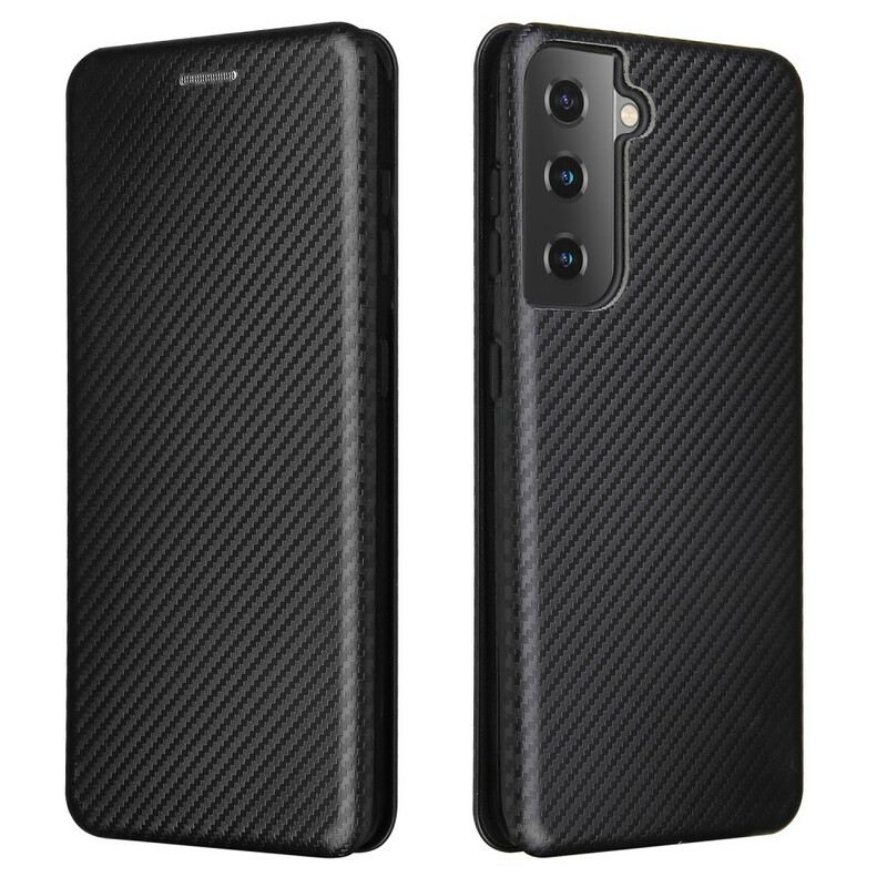 Flip Futrola Samsung Galaxy S21 5G Kožna Futrola Karbonska Vlakna