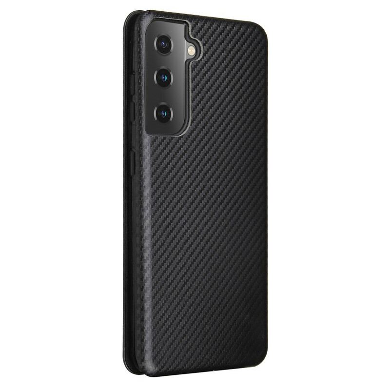 Flip Futrola Samsung Galaxy S21 5G Kožna Futrola Karbonska Vlakna