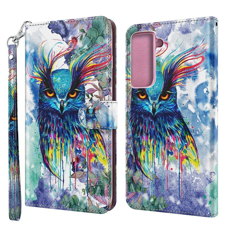 Kožna Futrola Samsung Galaxy S21 5G Akvarel Ptica