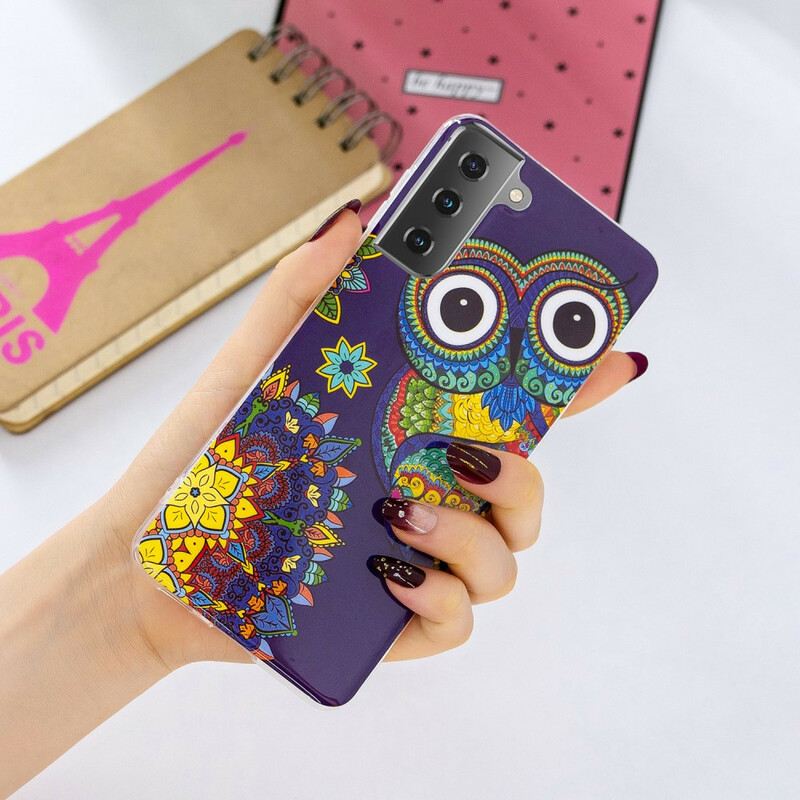 Maskica Samsung Galaxy S21 5G Mandala Fluorescentne Sove
