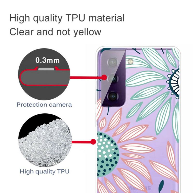 Maskica Samsung Galaxy S21 5G Prozirni Jedan Cvijet