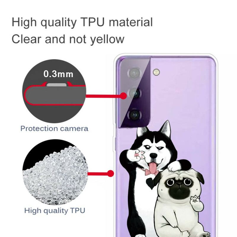 Maskica Samsung Galaxy S21 5G Smiješni Psi