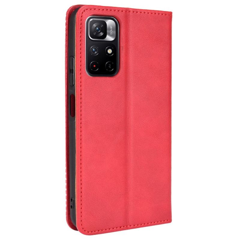 Flip Futrola Poco M4 Pro 5G Kožna Futrola Efekt Stilizirane Vintage Kože