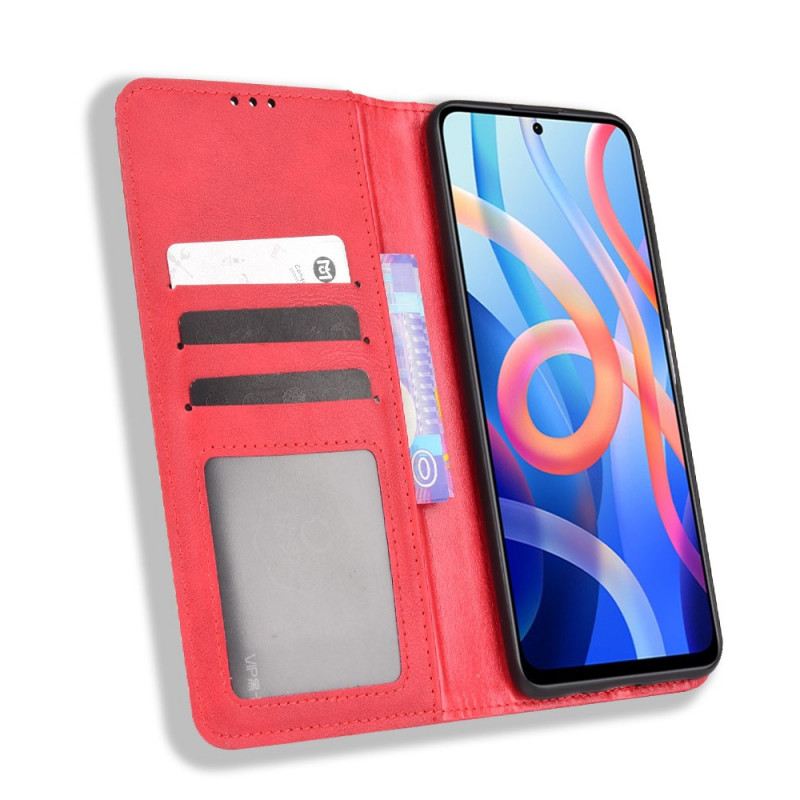 Flip Futrola Poco M4 Pro 5G Kožna Futrola Efekt Stilizirane Vintage Kože