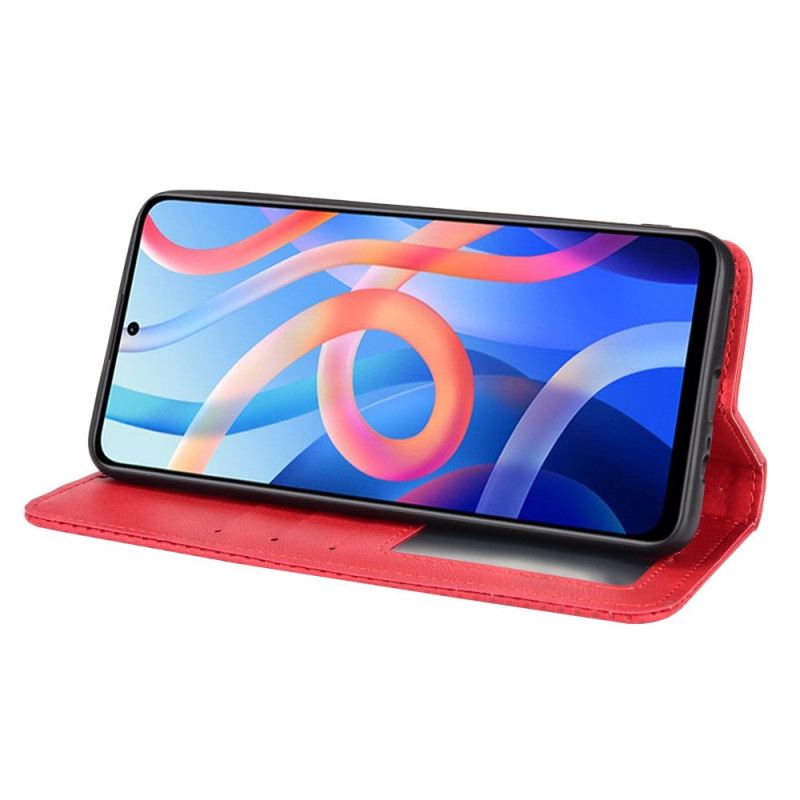Flip Futrola Poco M4 Pro 5G Kožna Futrola Efekt Stilizirane Vintage Kože