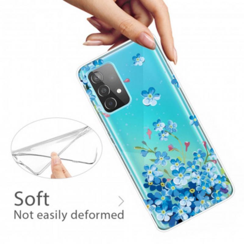Maskica Samsung Galaxy A52 4G / A52 5G / A52s 5G Plavo Cvijeće