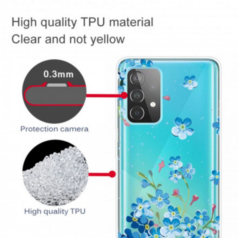 Maskica Samsung Galaxy A52 4G / A52 5G / A52s 5G Plavo Cvijeće