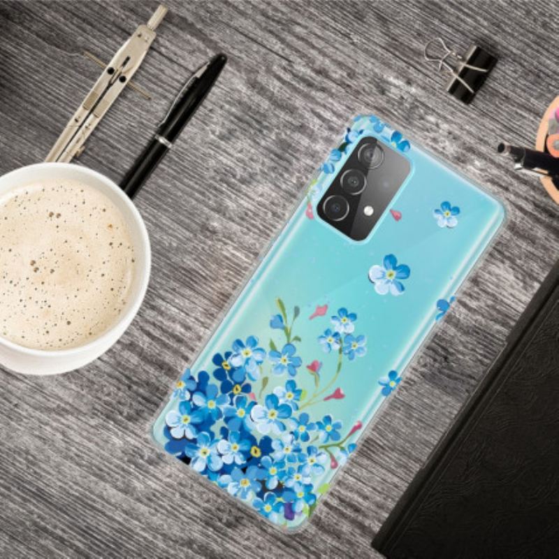 Maskica Samsung Galaxy A52 4G / A52 5G / A52s 5G Plavo Cvijeće