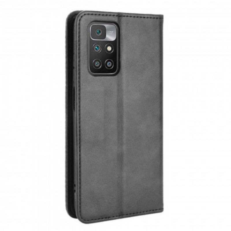 Flip Futrola Xiaomi Redmi 10 Kožna Futrola Efekt Stilizirane Vintage Kože