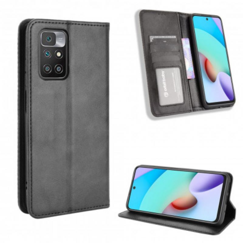 Flip Futrola Xiaomi Redmi 10 Kožna Futrola Efekt Stilizirane Vintage Kože