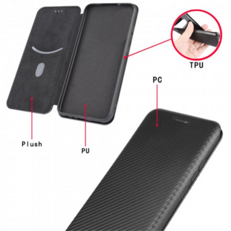 Flip Futrola Xiaomi Redmi 10 Kožna Futrola Karbonski Silikon U Boji