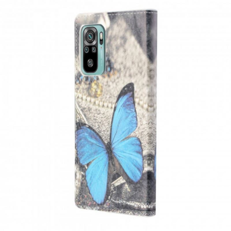 Futrola Xiaomi Redmi 10 Plavi Leptir S Remenom