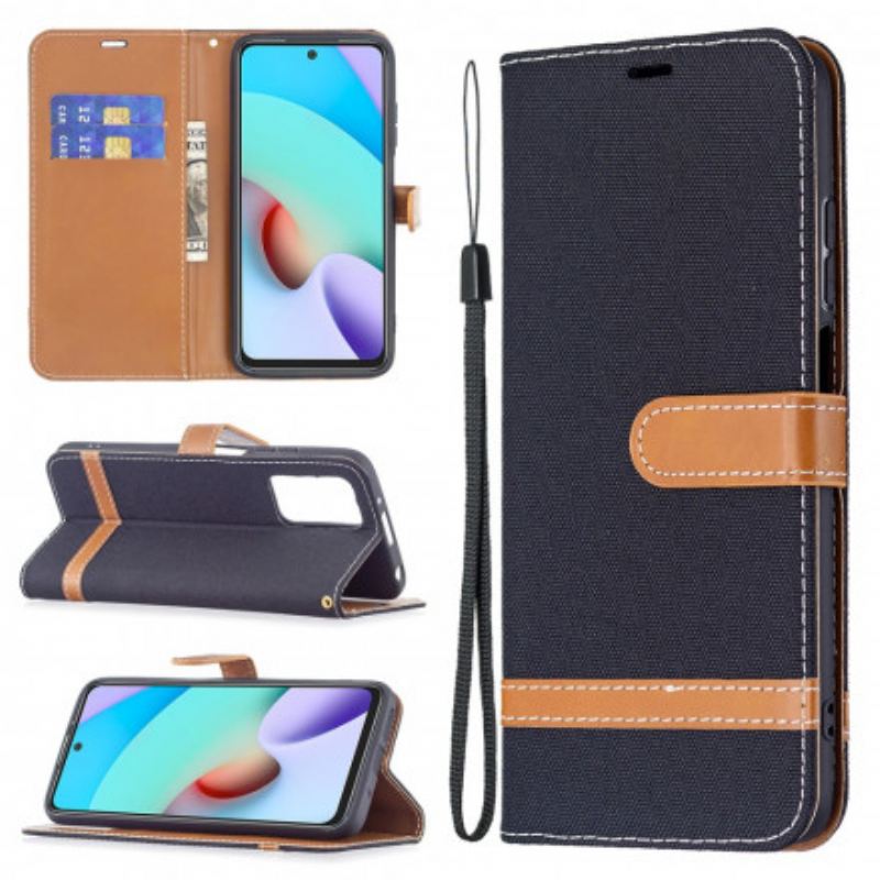 Futrola Xiaomi Redmi 10 Remen S Efektom Tkanine I Kože
