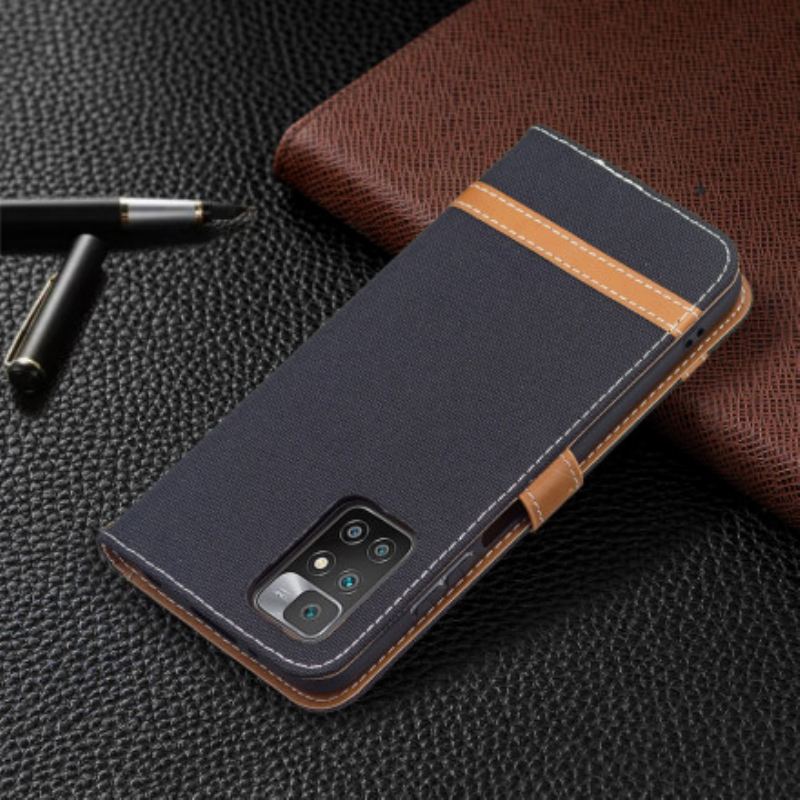 Futrola Xiaomi Redmi 10 Remen S Efektom Tkanine I Kože
