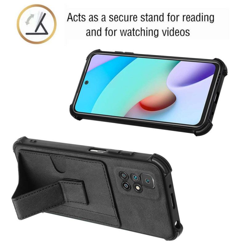 Maskica Xiaomi Redmi 10 Kožni Stalak I Držač Za Kartice