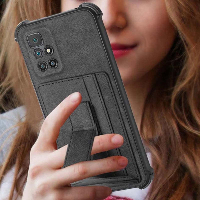 Maskica Xiaomi Redmi 10 Kožni Stalak I Držač Za Kartice