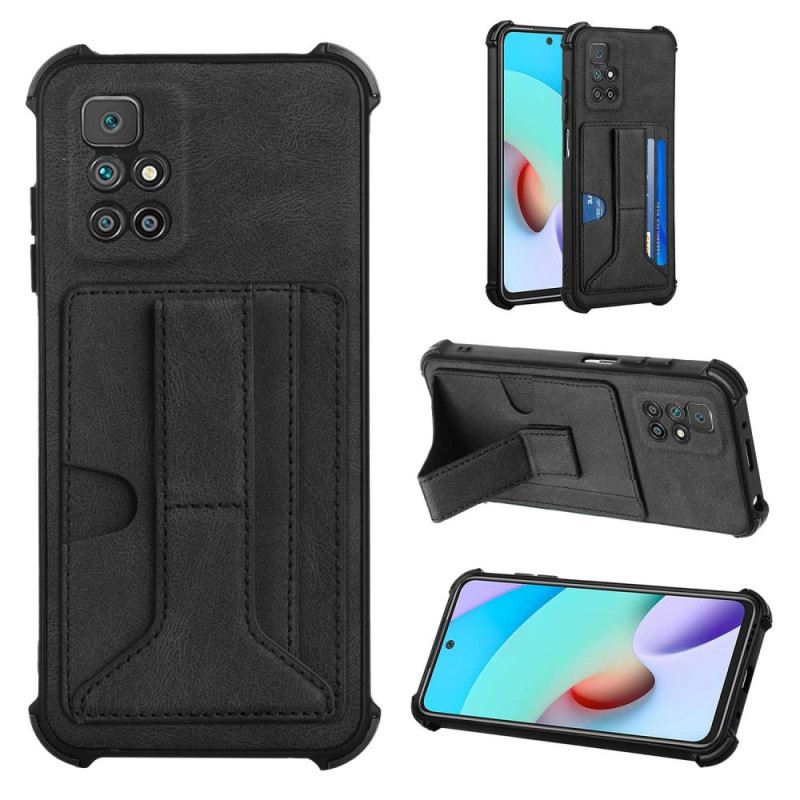 Maskica Xiaomi Redmi 10 Kožni Stalak I Držač Za Kartice