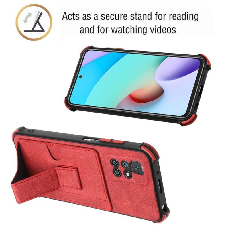 Maskica Xiaomi Redmi 10 Kožni Stalak I Držač Za Kartice
