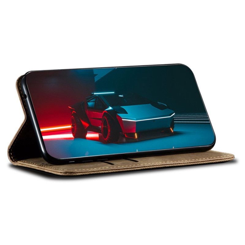Flip Futrola iPhone 14 Kožna Futrola Traper Tkanina
