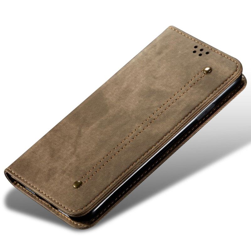 Flip Futrola iPhone 14 Kožna Futrola Traper Tkanina