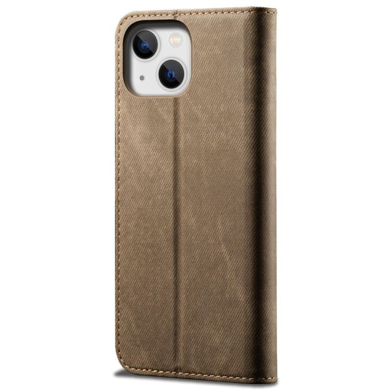 Flip Futrola iPhone 14 Kožna Futrola Traper Tkanina