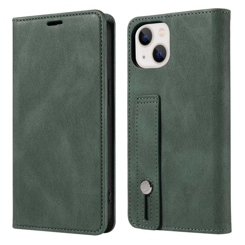 Futrola iPhone 14 Umjetna Koža S Ručnim Remenom