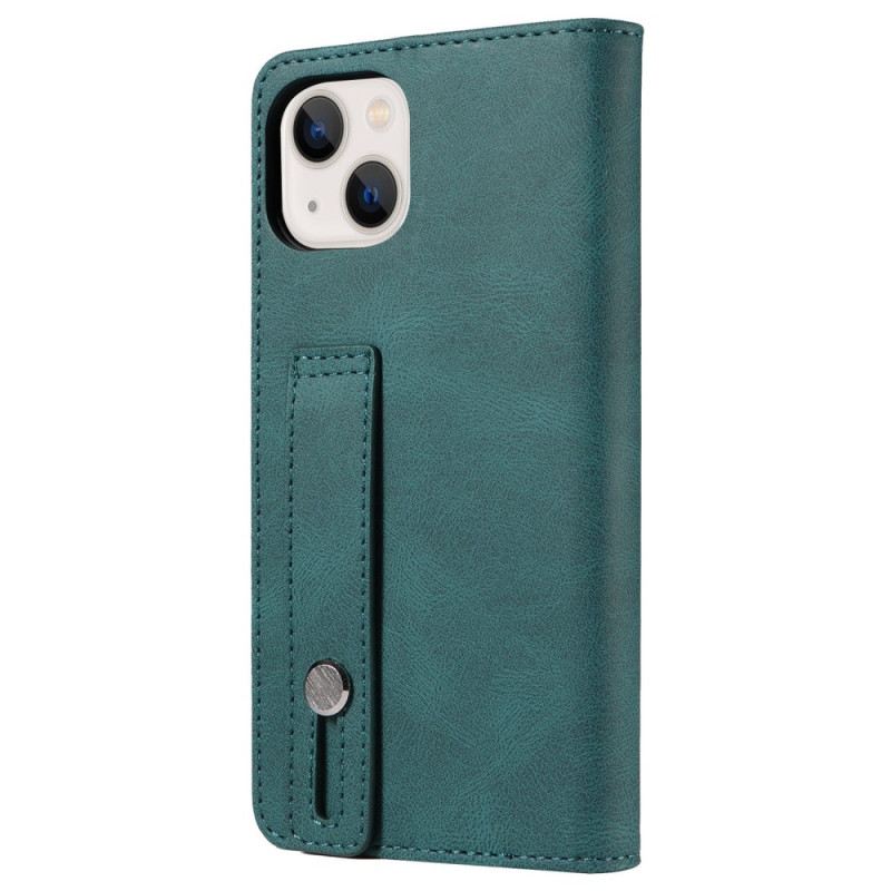 Futrola iPhone 14 Umjetna Koža S Ručnim Remenom
