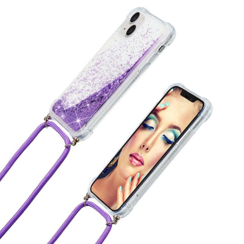 Maskica iPhone 14 Dizajn Šljokica Sa Uzicama