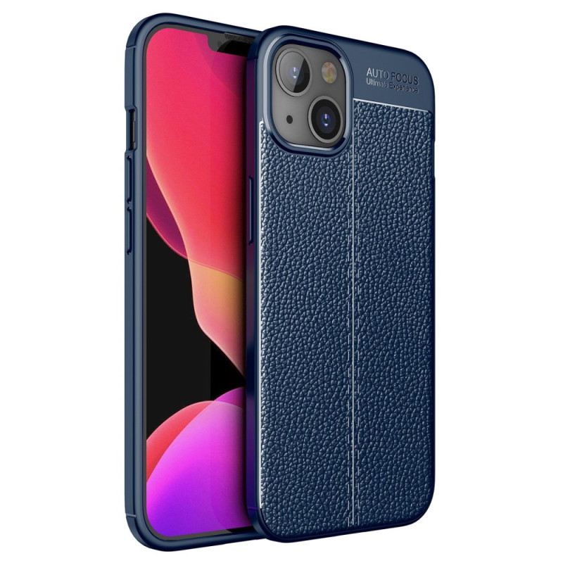 Maskica iPhone 14 Efekt Dvostruke Linije Litchi Kože