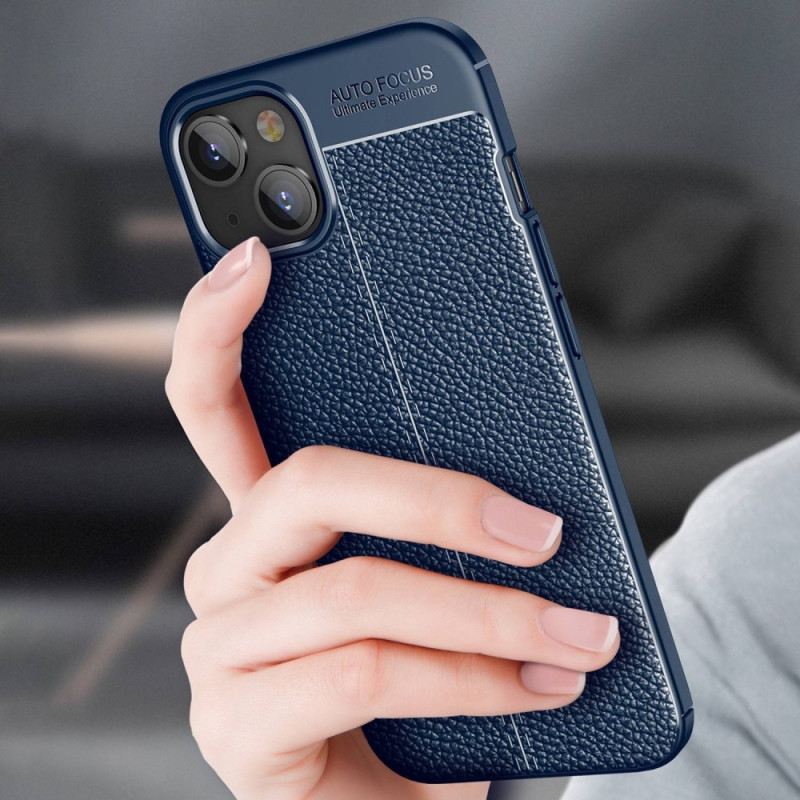 Maskica iPhone 14 Efekt Dvostruke Linije Litchi Kože