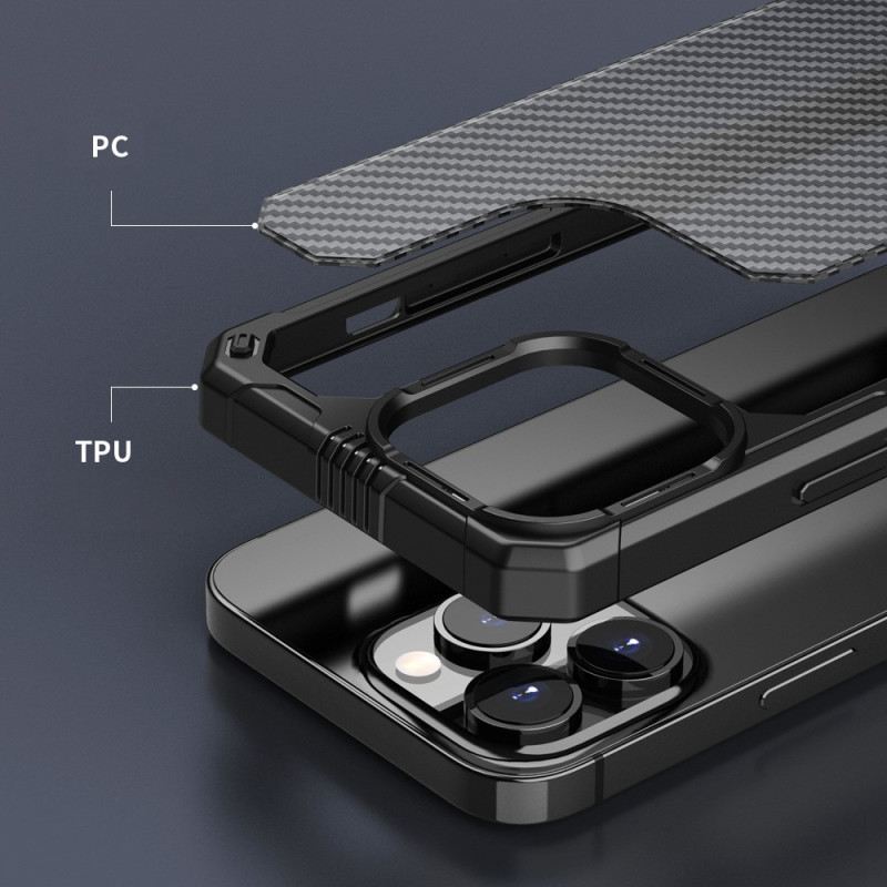 Maskica iPhone 14 Prozirna Karbonska Vlakna